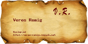 Veres Remig névjegykártya